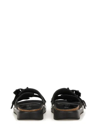 Birkenstock Heeled Sandals With Flat Sole And Open Toe In Black