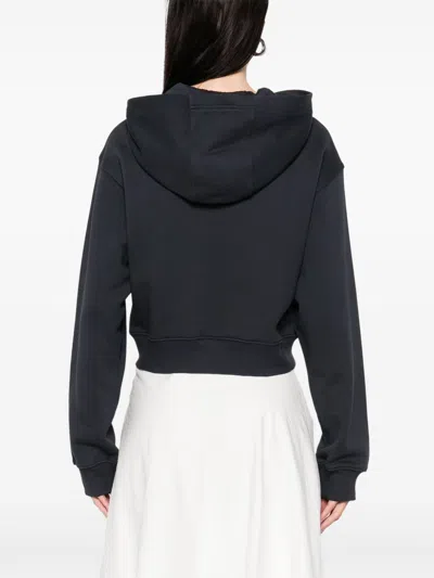 Emporio Armani Cotton Zipped Hoodie In Black