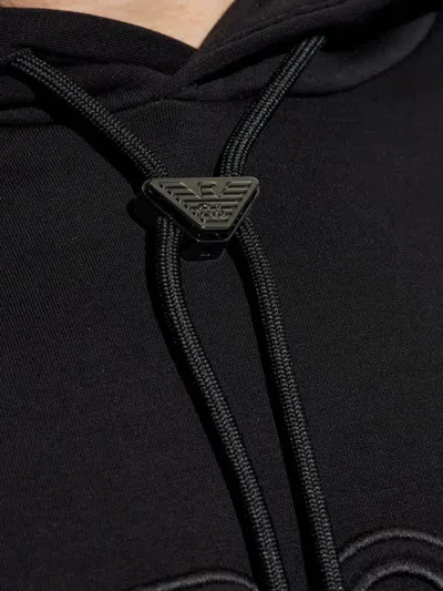 Emporio Armani Black Logo Print Hoodie