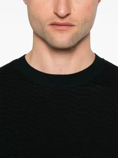 Emporio Armani Diamond Wool Blend Crewneck Sweater
