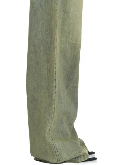 Entire Studios Pantalone In Denim Dem Surface Wave In Green