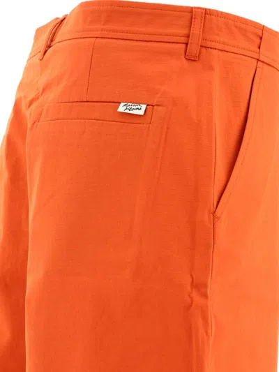 Shop Maison Kitsuné Red Cotton Shorts