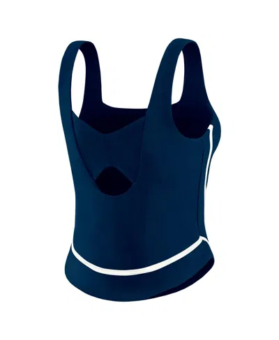 Wear By Erin Andrews Women's Navy Atlanta Braves Square Neck Tank Top In Blue