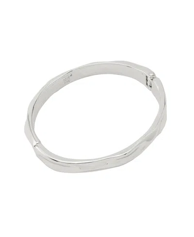 Robert Lee Morris Soho Gold And Silver Textured Bangle Bracelet In Silver