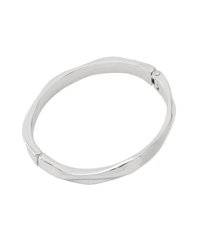 Robert Lee Morris Soho Gold And Silver Textured Bangle Bracelet In Silver