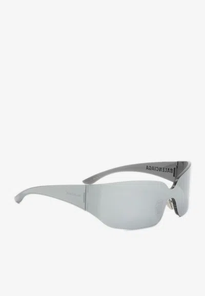 Balenciaga Mono Square Sunglasses In Gray