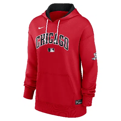 Nike Women's Chicago White Sox Authentic Collection City Connect  Therma Mlb Pullover Hoodie In Red