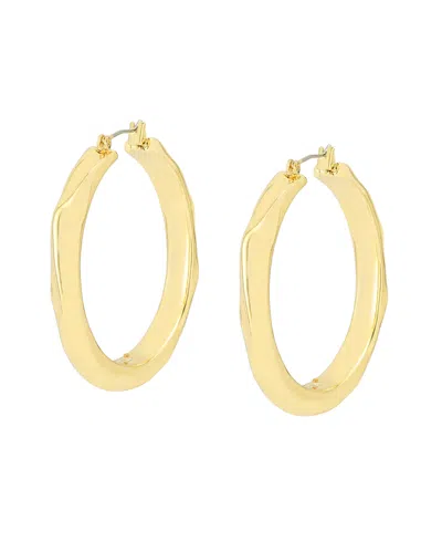 Robert Lee Morris Soho Gold Thin Textured Hoop Earrings In Gold