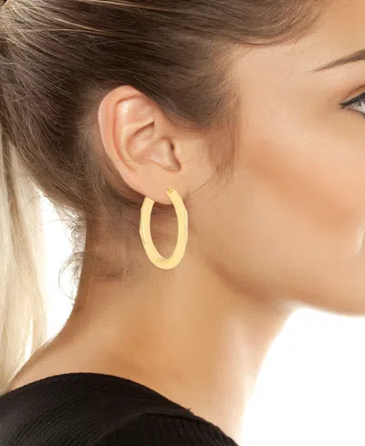 Robert Lee Morris Soho Gold Thin Textured Hoop Earrings In Gold