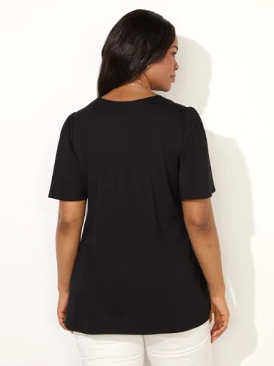 Live Unlimited Pleat Front Flutter Sleeve Top