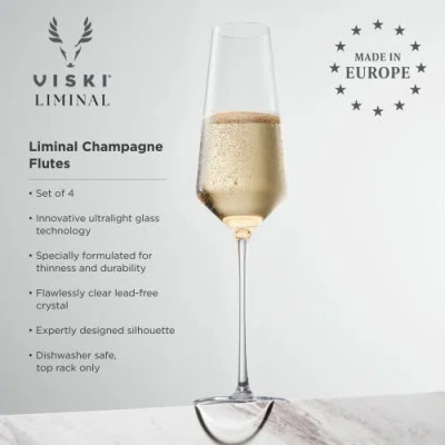 Viski Reserve Liminal Champagne Flutes Set Of 4