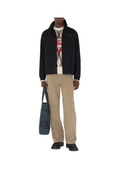 Burberry Knight Stamp Nylon Track Jacket Jackets Black