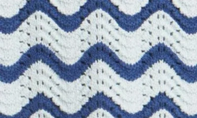 Rails Coen Flared Peekaboo Sleeves Knit Top In Azure Scallop In Blue