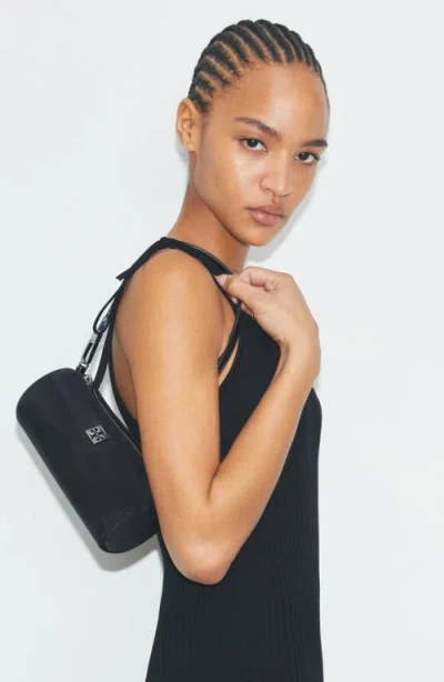 Tory Burch Virginia Nylon Cylindrical Shoulder Bag In Black