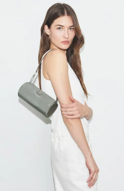 Tory Burch Virginia Cylinder Bag With Double-t Plaque In Gray