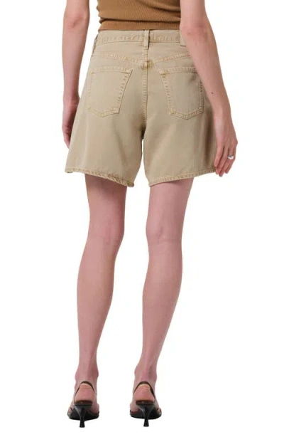 Citizen Of Humanity Citizens Of Humanity Brynn Drawstring Waist Wide Leg Linen Shorts In Brown