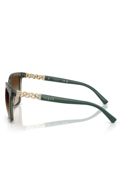 Vogue 55mm Polarized Gradient Square Sunglasses