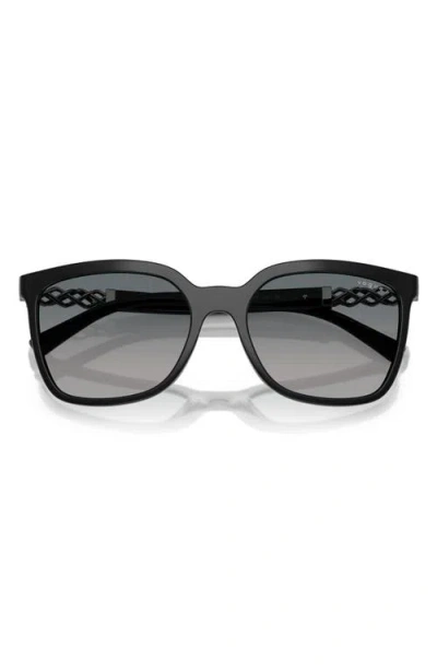 Vogue 56mm Polarized Gradient Square Sunglasses In Black