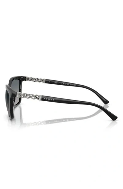 Vogue 56mm Polarized Gradient Square Sunglasses In Black