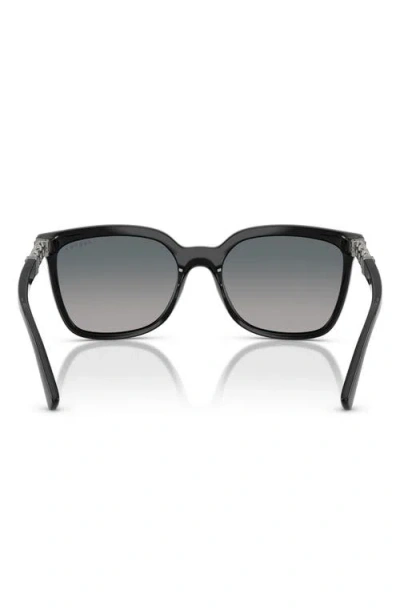 Vogue 56mm Polarized Gradient Square Sunglasses In Black
