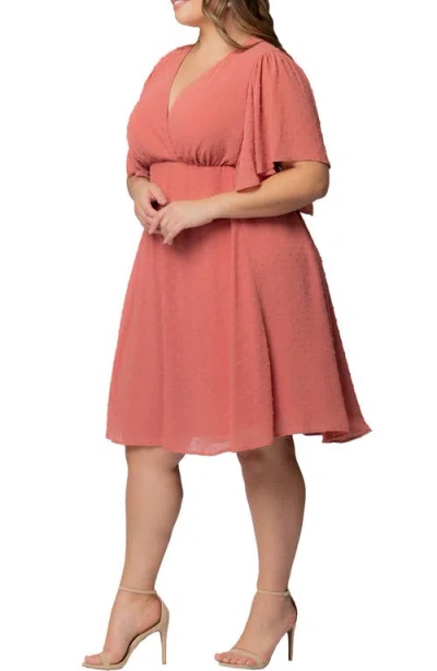 Kiyonna Florence Flutter Sleeve Dress In Multi