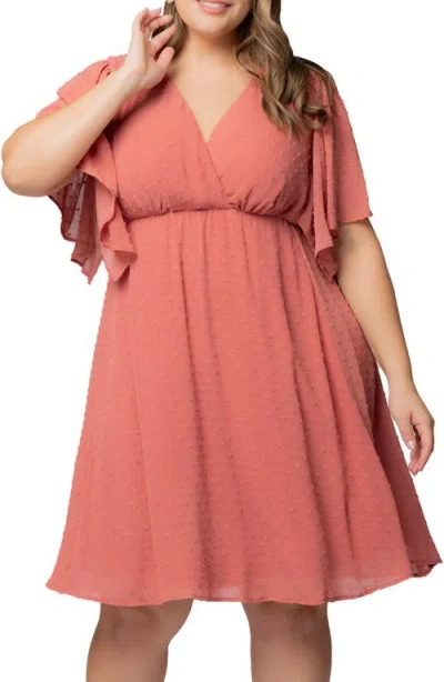 Kiyonna Florence Flutter Sleeve Dress In Multi