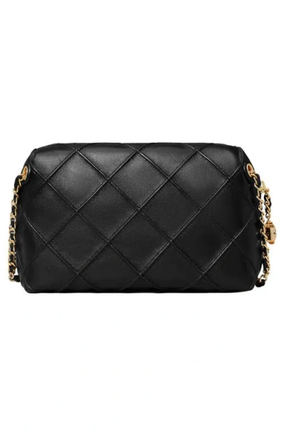 Tory Burch Fleming Small Quilted Leather Crossbody Bag Color Black