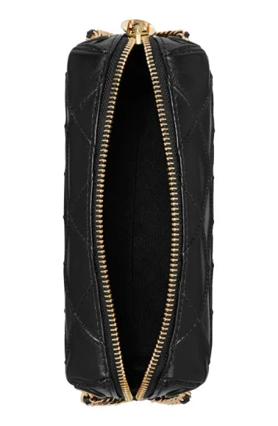 Tory Burch Fleming Small Quilted Leather Crossbody Bag Color Black