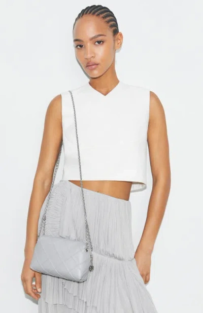 Tory Burch Fleming Soft Leather Crossbody Bag In Gray