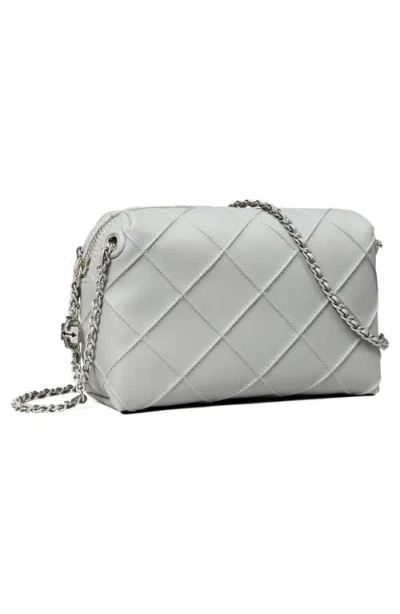 Tory Burch Fleming Soft Leather Crossbody Bag In Gray