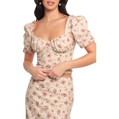 Petal And Pup Petal & Pup Annly Puff Sleeve Corset Top In Multi