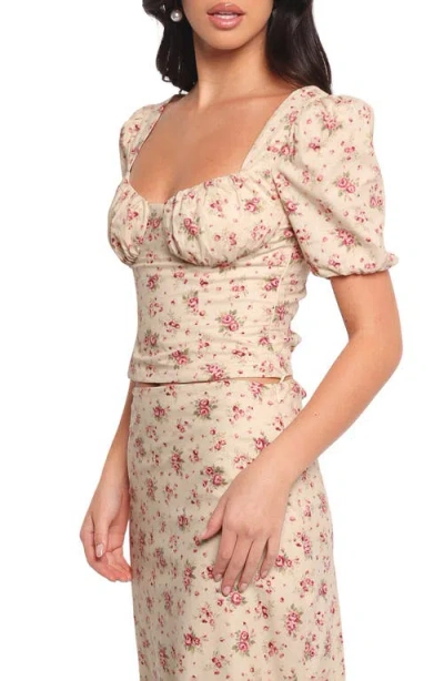 Petal And Pup Petal & Pup Annly Puff Sleeve Corset Top In Multi
