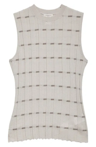 Lafayette 148 New York Plaited Stripe Cashmere Rib Shell