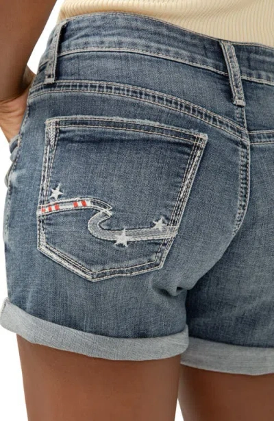 Silver Jeans Co. Women's Mid-rise Boyfriend Denim Shorts In Blue