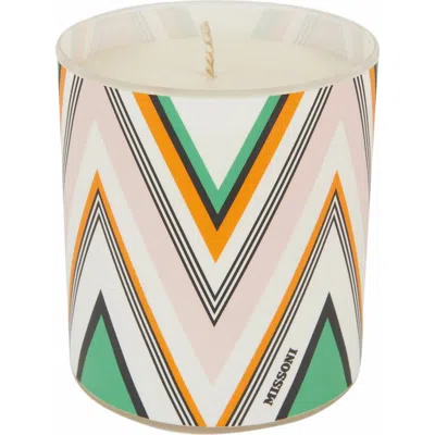 Missoni Chevron Print Glass Scented Candle Home In Multicoloured