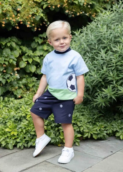 Florence Eiseman Knit Pull On Short With Soccer Balls