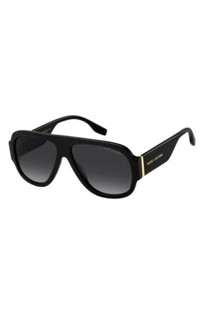 Marc Jacobs 59mm Gradient Pilot Sunglasses In Black