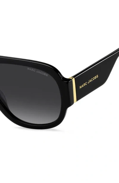 Marc Jacobs 59mm Gradient Pilot Sunglasses In Black