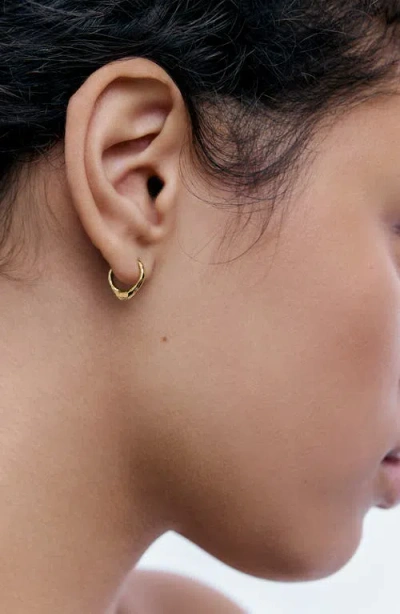 Monica Vinader Gold Siren Tapered Huggie Earrings