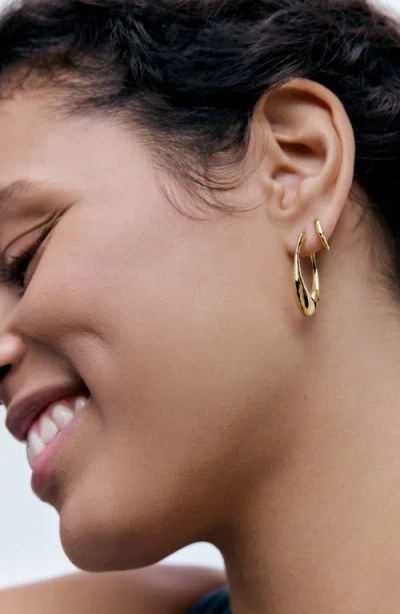 Monica Vinader Gold Siren Tapered Huggie Earrings