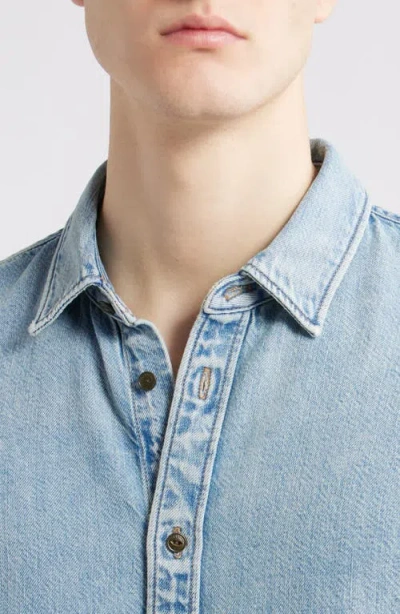 Rag & Bone Long Sleeve Denim Shirt In Blue
