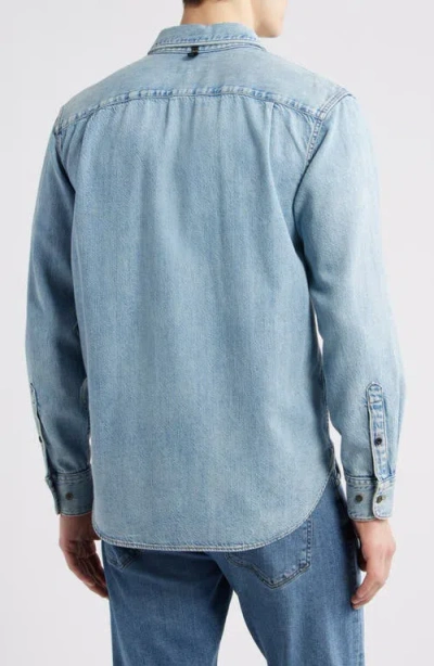 Rag & Bone Long Sleeve Denim Shirt In Blue