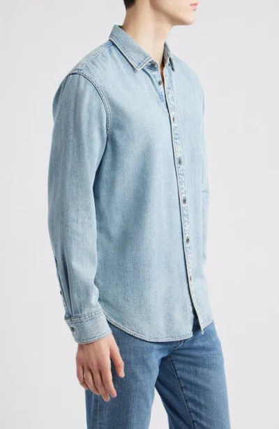 Rag & Bone Long Sleeve Denim Shirt In Blue