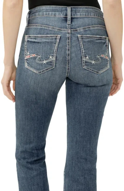 Silver Jeans Co. Women's Elyse Mid Rise Comfort Fit Kick Flare Jeans In Blue