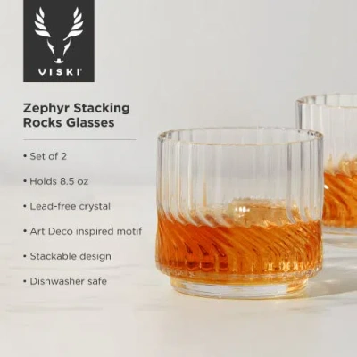 Viski Zephyr Crystal Lowball Tumblers Set Of 2