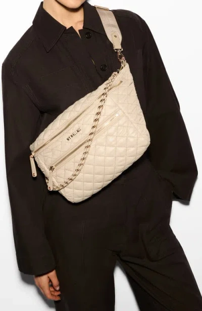 Mz Wallace Crosby Sling Quilted Crossbody Bag In Buff