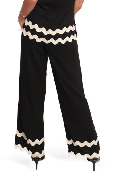 Petal And Pup Petal & Pup Taliah Rickrack Trim Wide Leg Pants In Black