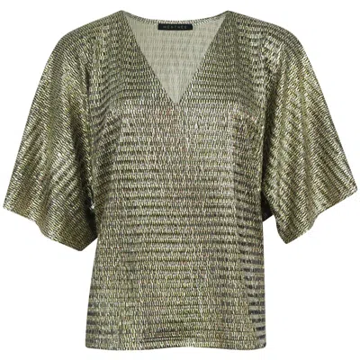 Me&thee Women's Nonetheless Yellow Gold Metallic Top In Gold