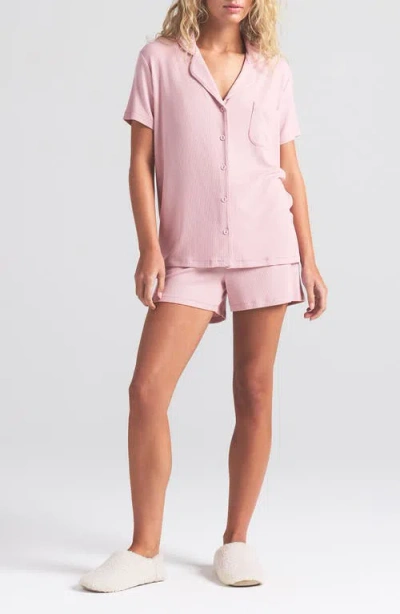 Skims Pink Soft Lounge Short Sleep Pyjama Set In Pattern