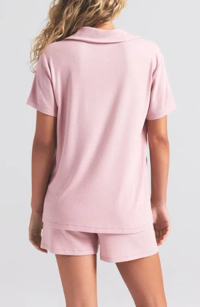 Skims Pink Soft Lounge Short Sleep Pyjama Set In Pattern